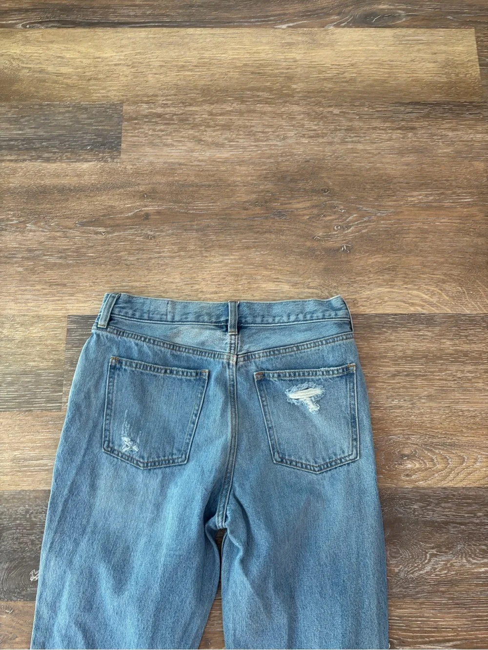 We The Free-Free People Blossom Rigid Crop Skinny Jeans-Distressed-Blue-Size 28